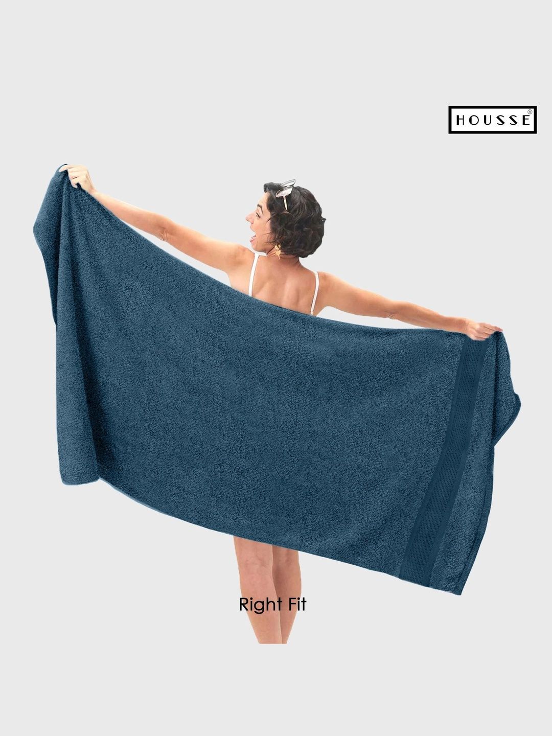 HOUSSE Navy Blue 1 Cotton 600 GSM Bath Towel-image-49