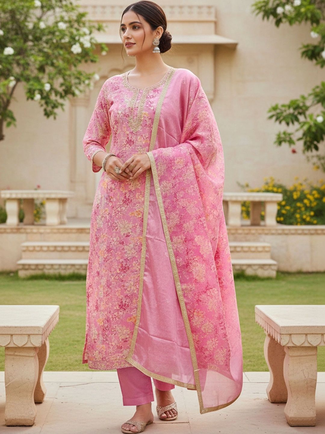 KALINI Printed Semi-Stitched Dress Material-picture-33
