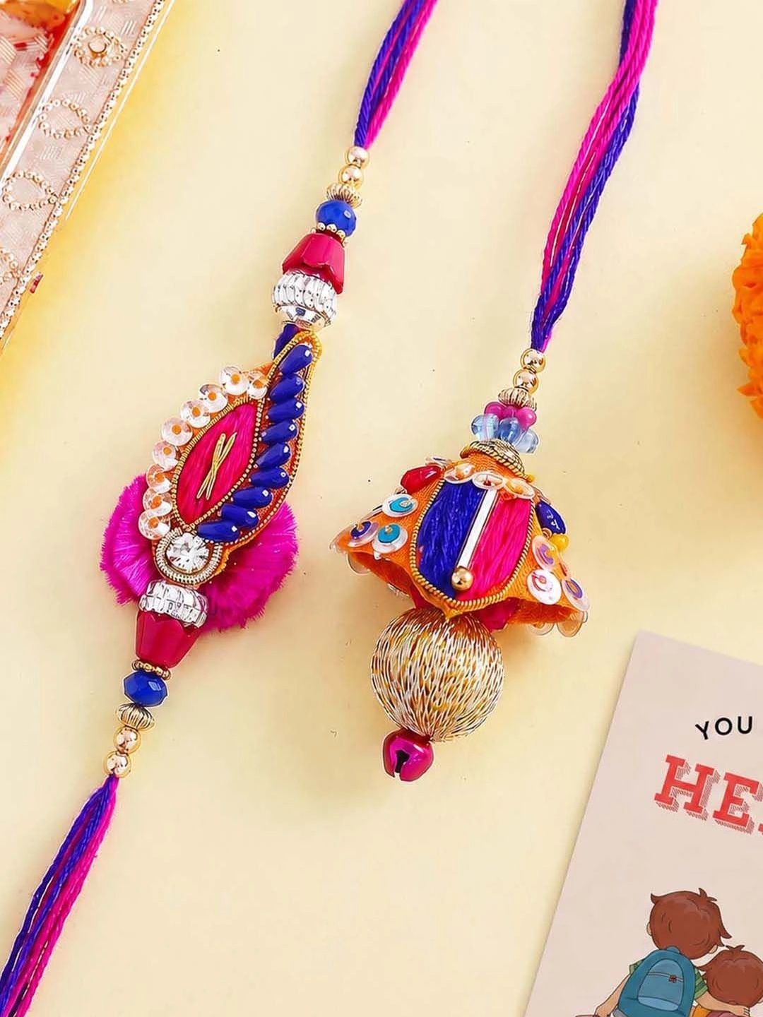ascension Ascensio Set Of 4 Rakhi With Roli Tilak & Fridge Magnet-picture-11