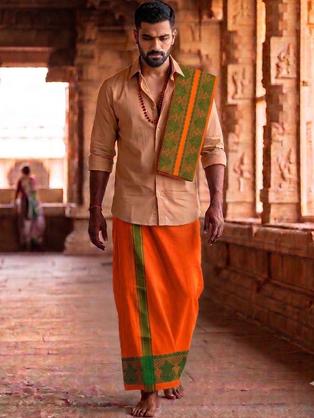 Hornbill Enterprises Men Embroidered Cotton Dhoti Dhotis-picture-27