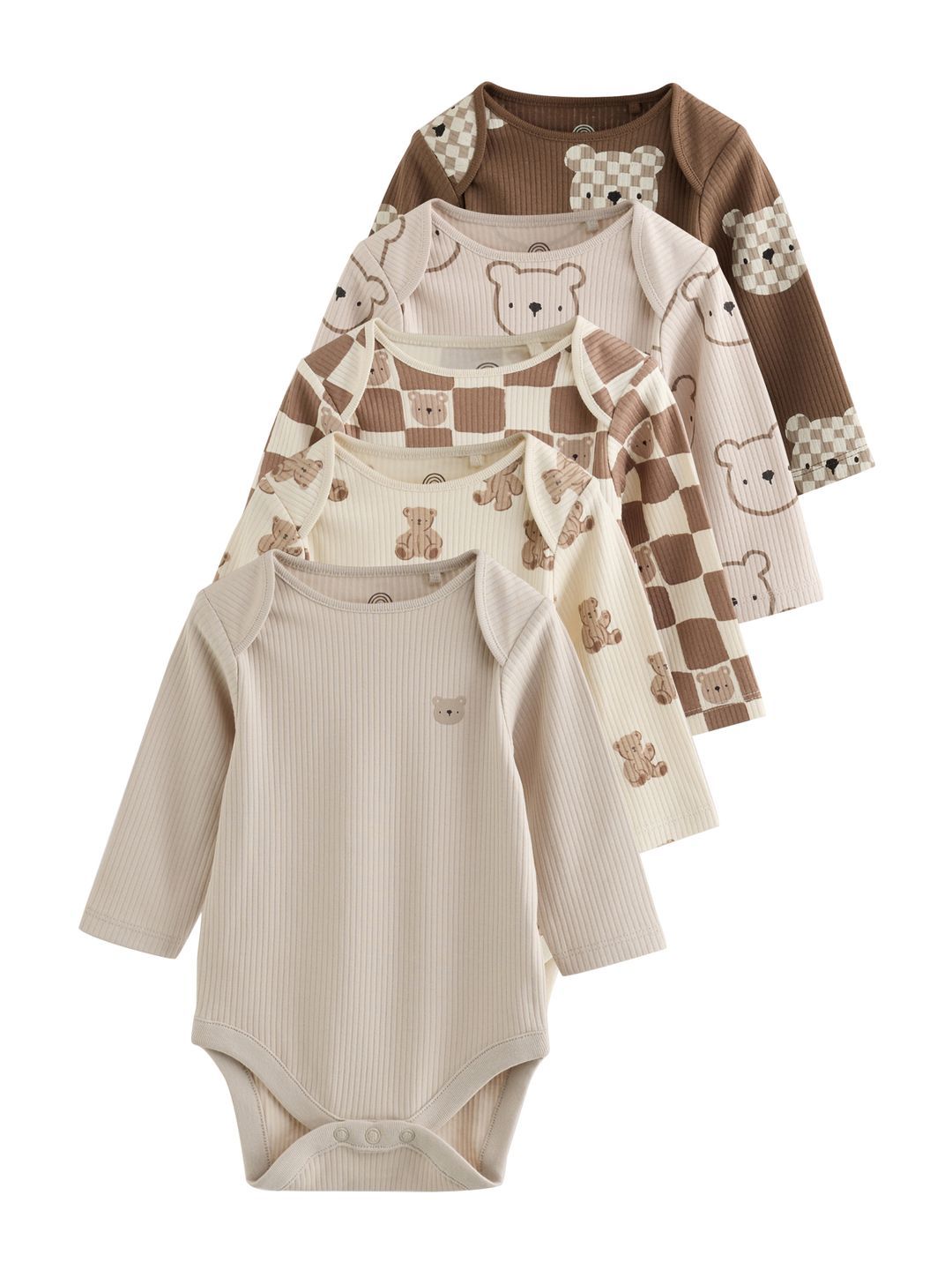 NEXT Infant Kids Pack Of 5 Pure Cotton Printed Bodysuit-picture-44