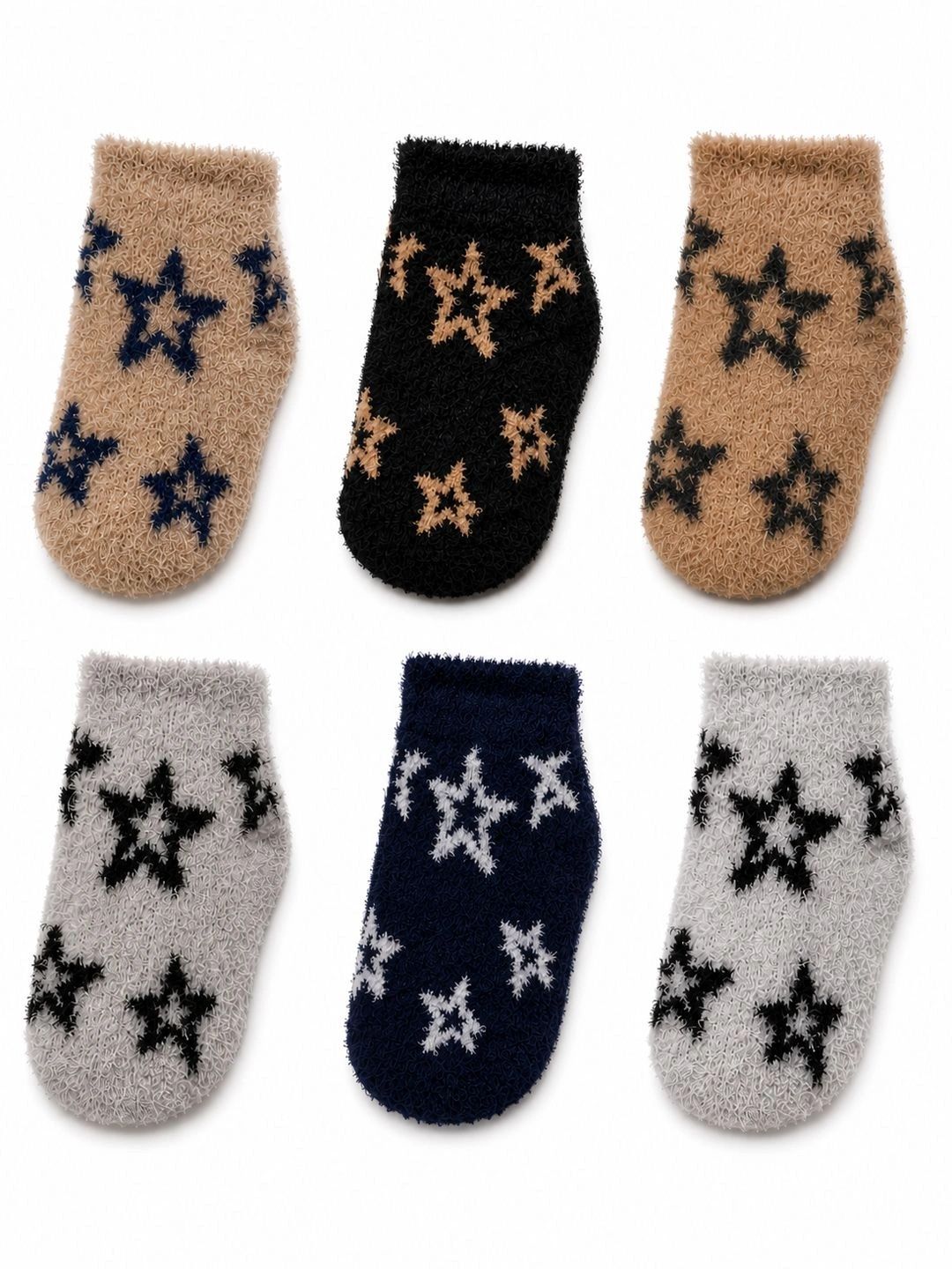 CORTICA Unisex Kids Pack of 6 Wool Blend Assorted Patterned Ankle Length Socks-picture-31
