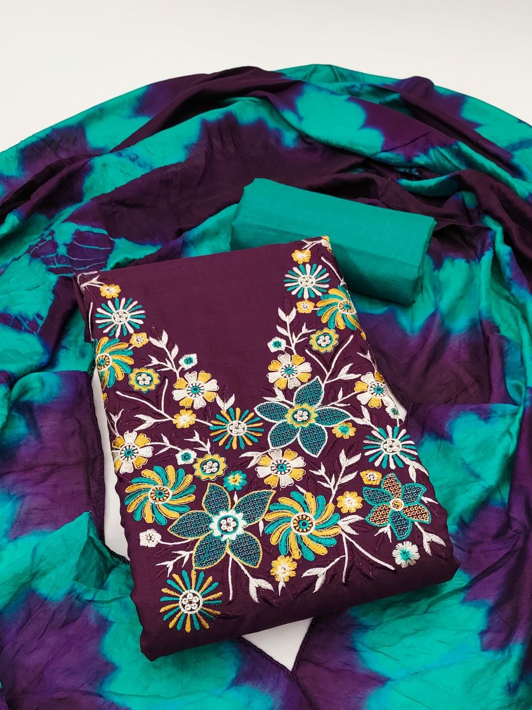 KALINI Embroidered Pure Cotton Unstitched Dress Material-image-34