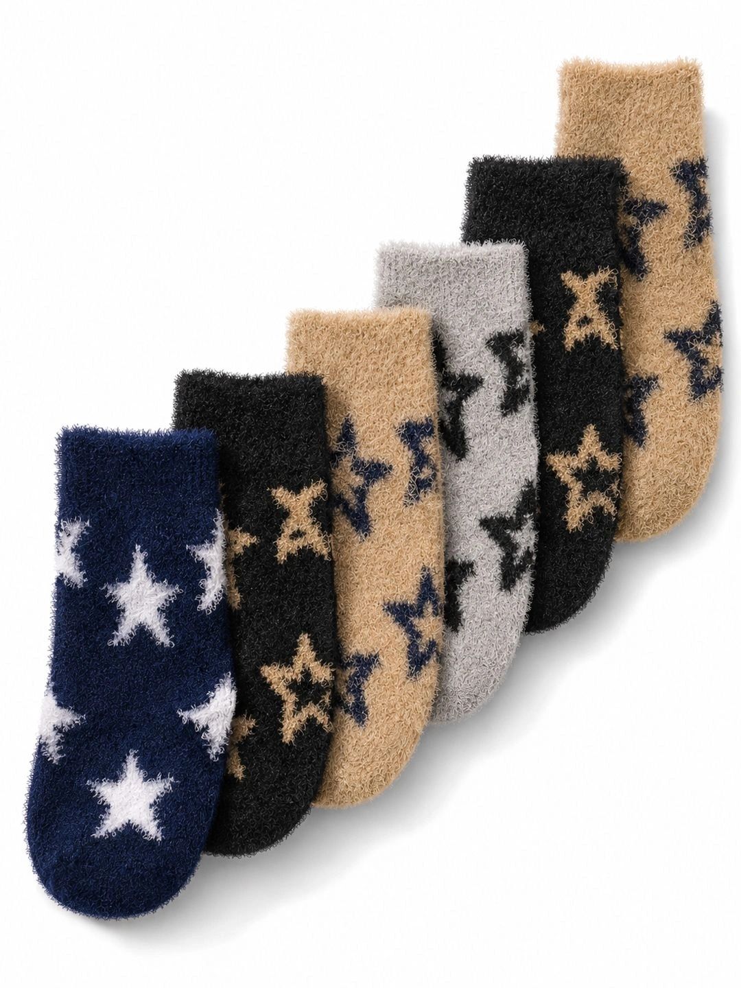 CORTICA Unisex Kids Pack of 6 Wool Blend Assorted Patterned Above Ankle Socks-picture-58