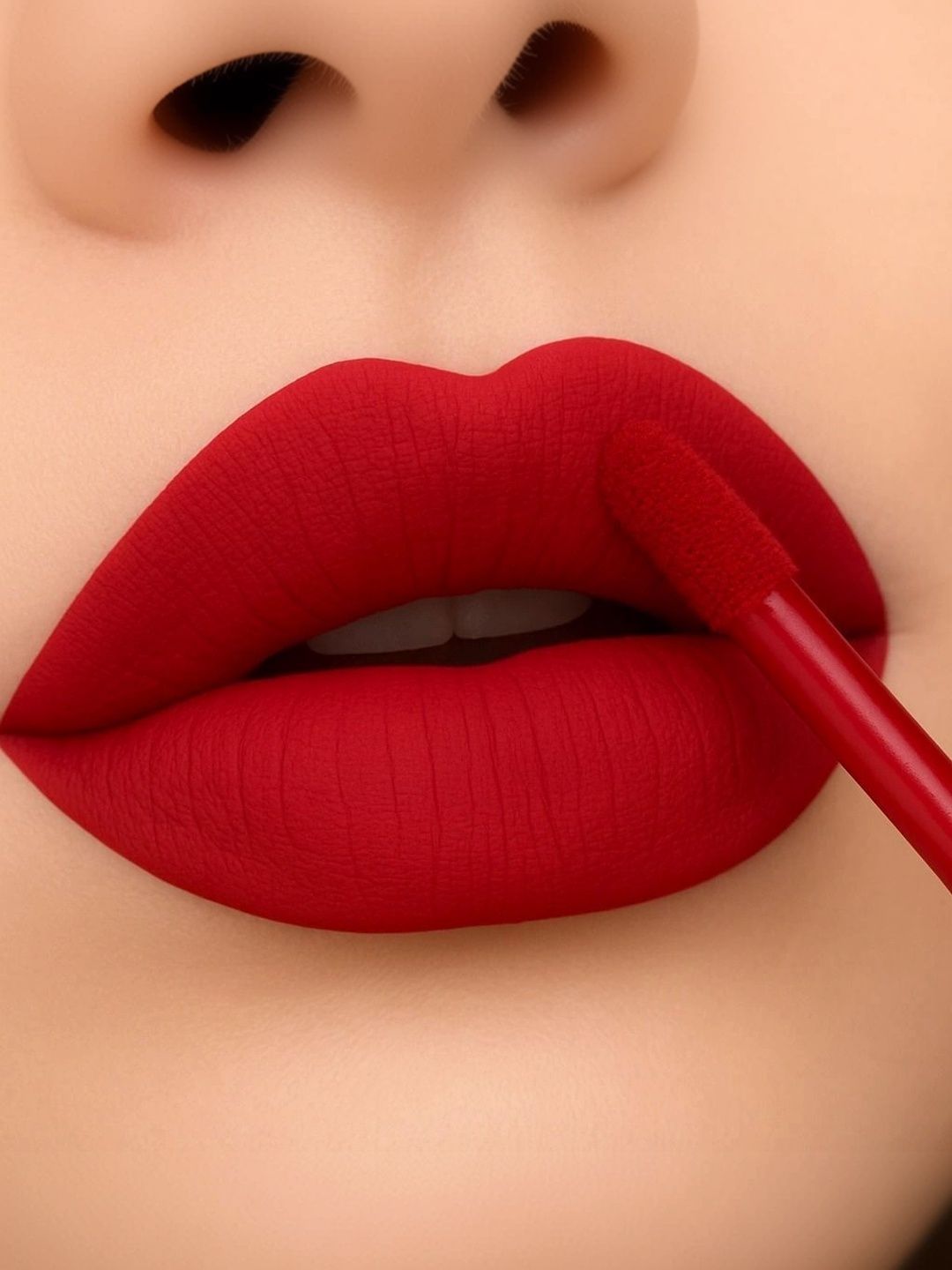 BELLABLOOM Women Transfer Proof Matte Liquid Lipstick - 5 ml - Classic Red-image-9