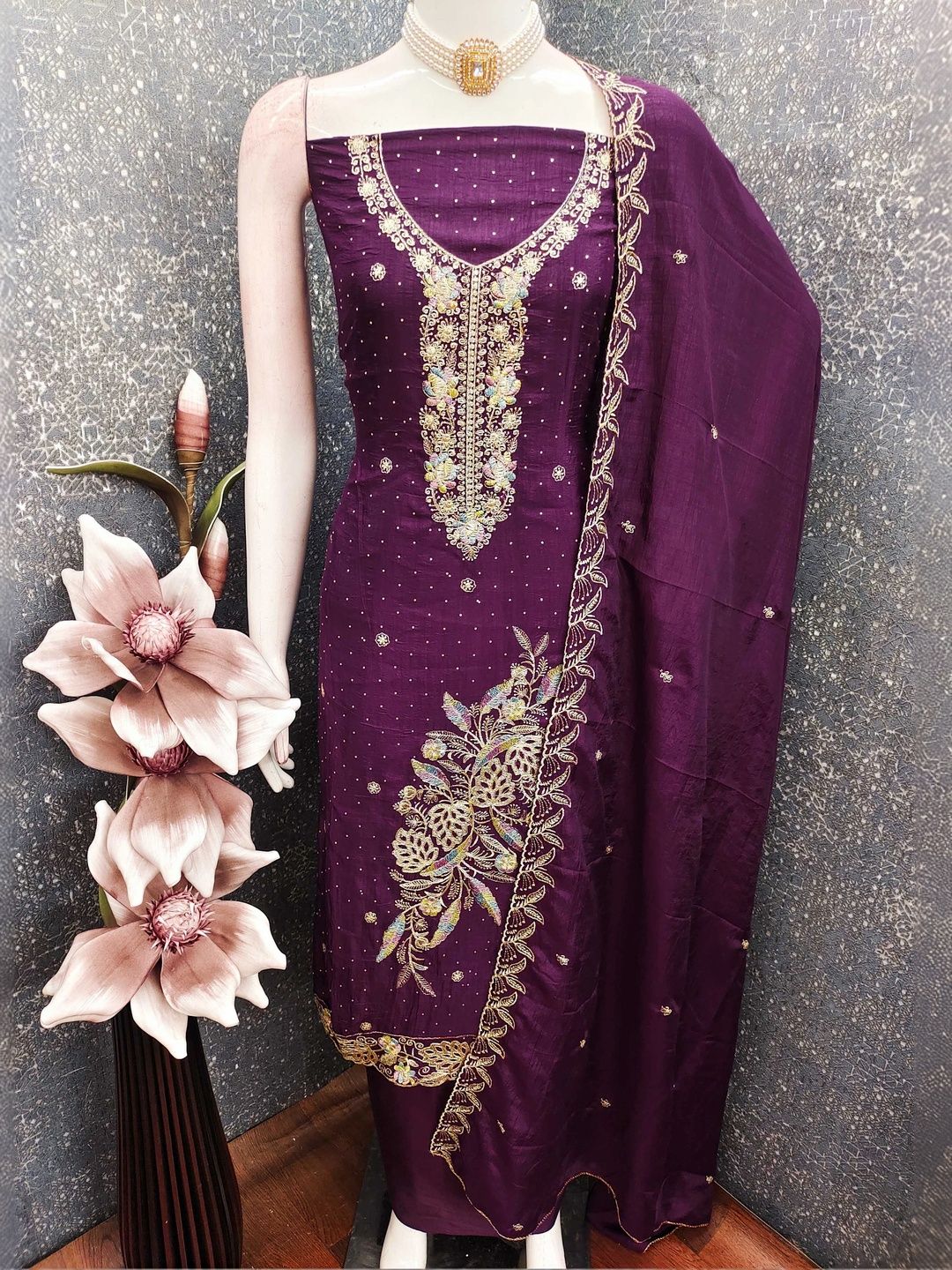 MANVAA Embellished Unstitched Dress Material-picture-52
