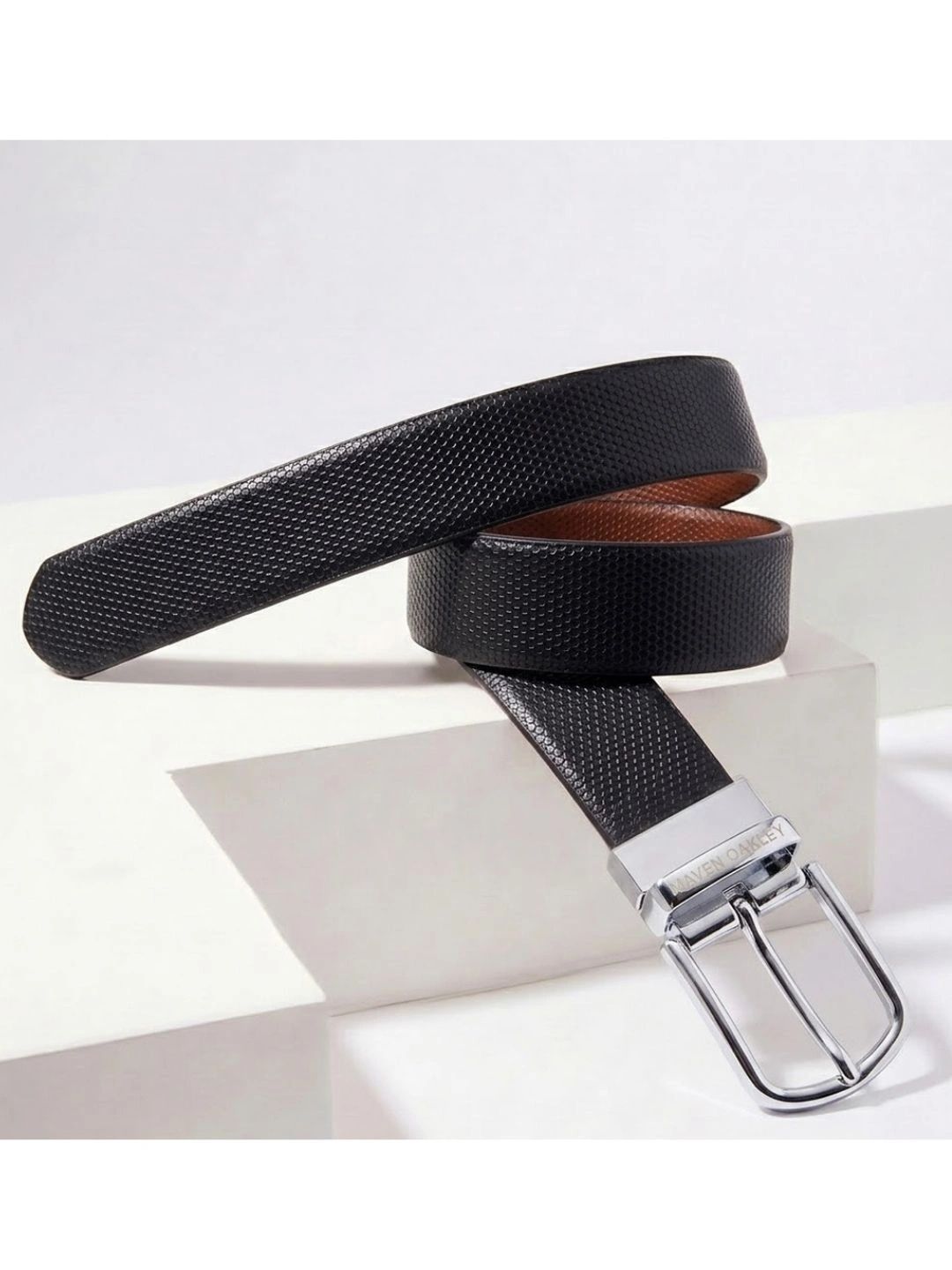 MAVEN OAKLEY Men Textured Leather Reversible Formal Belt-picture-36