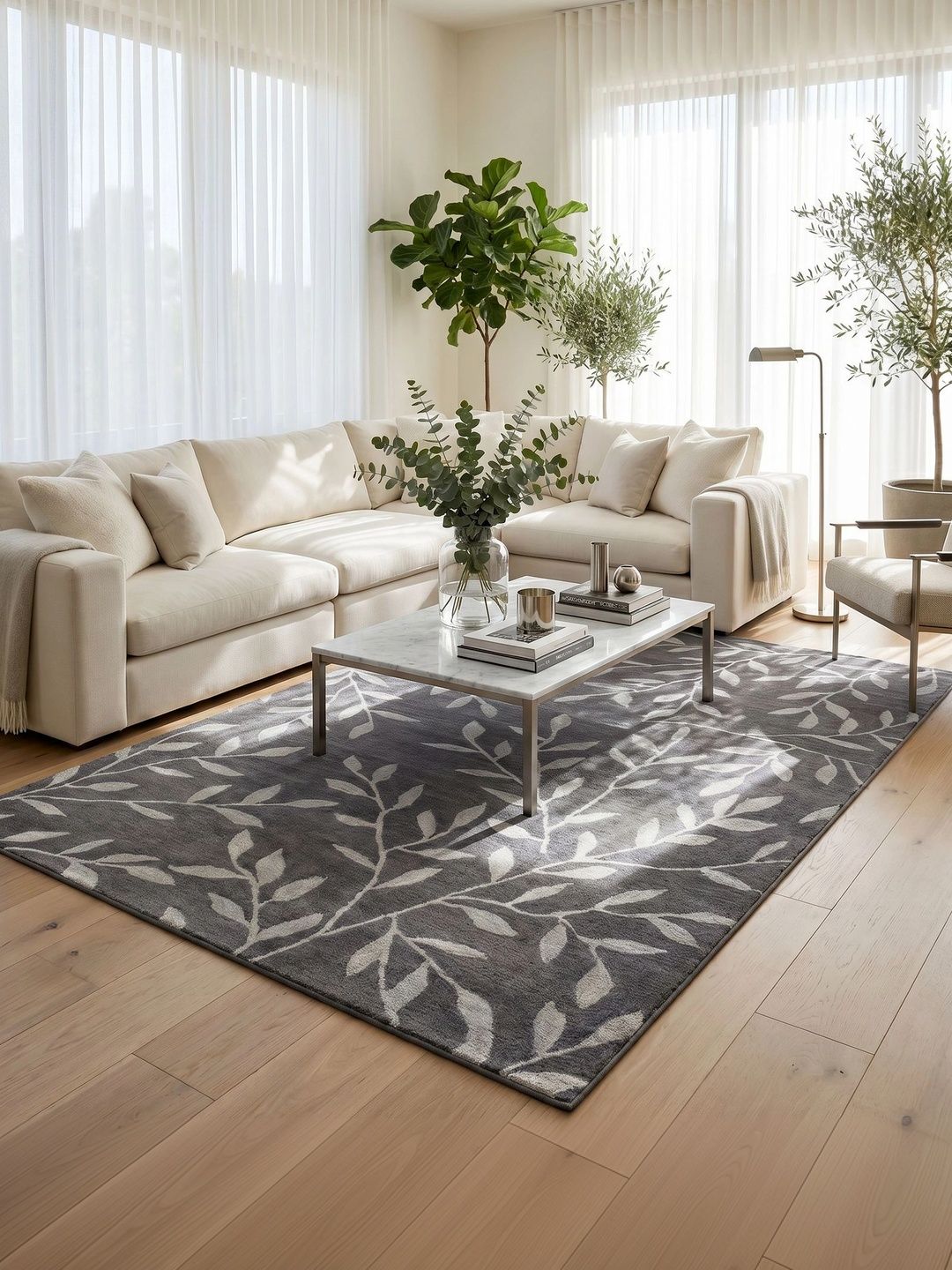 Jaipur Rugs Grey Floral Hand-Tufted Woollen Carpet-image-33