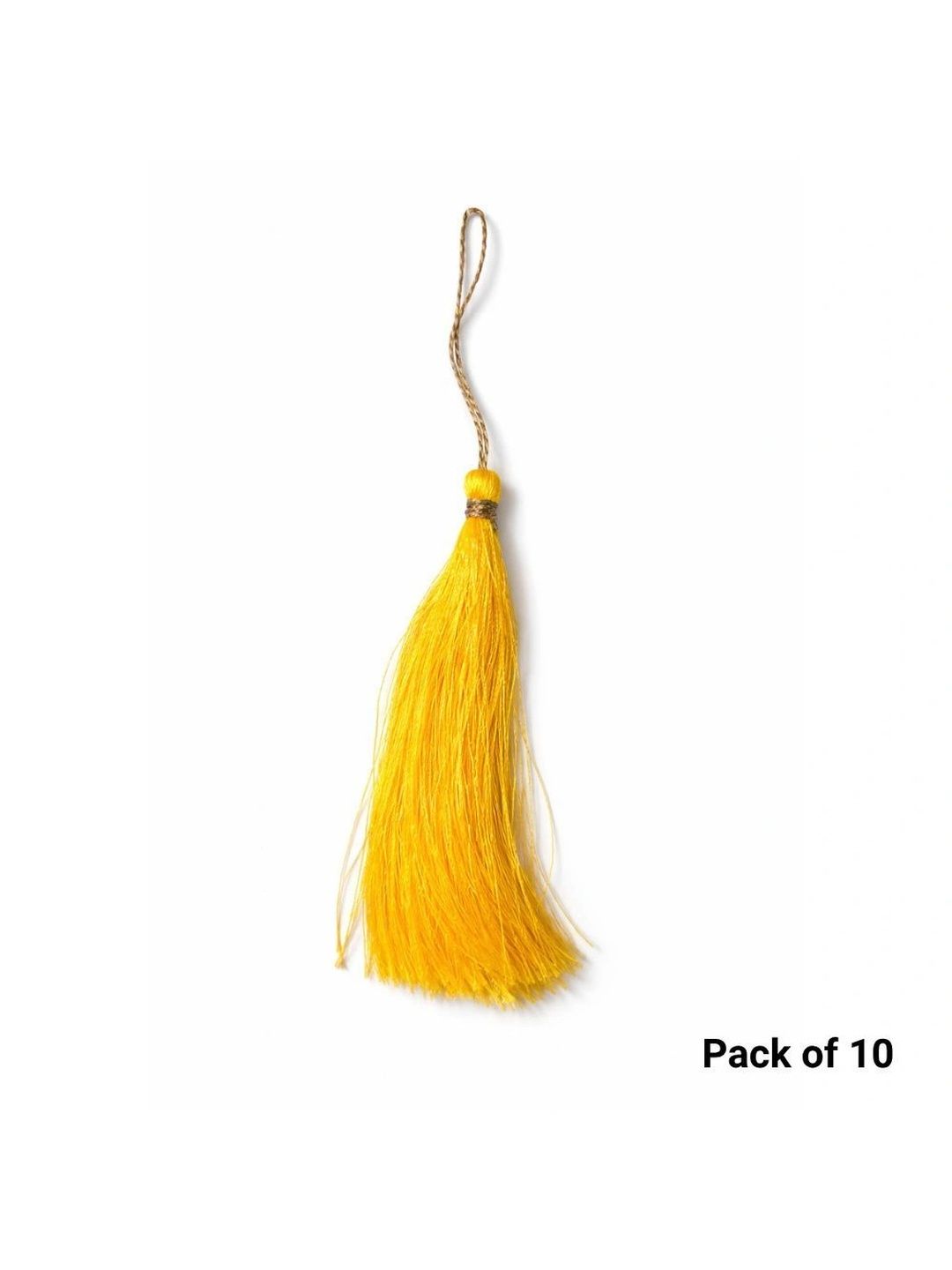 Srajan 10-Pcs Yellow Long Zari Tassels-image-27