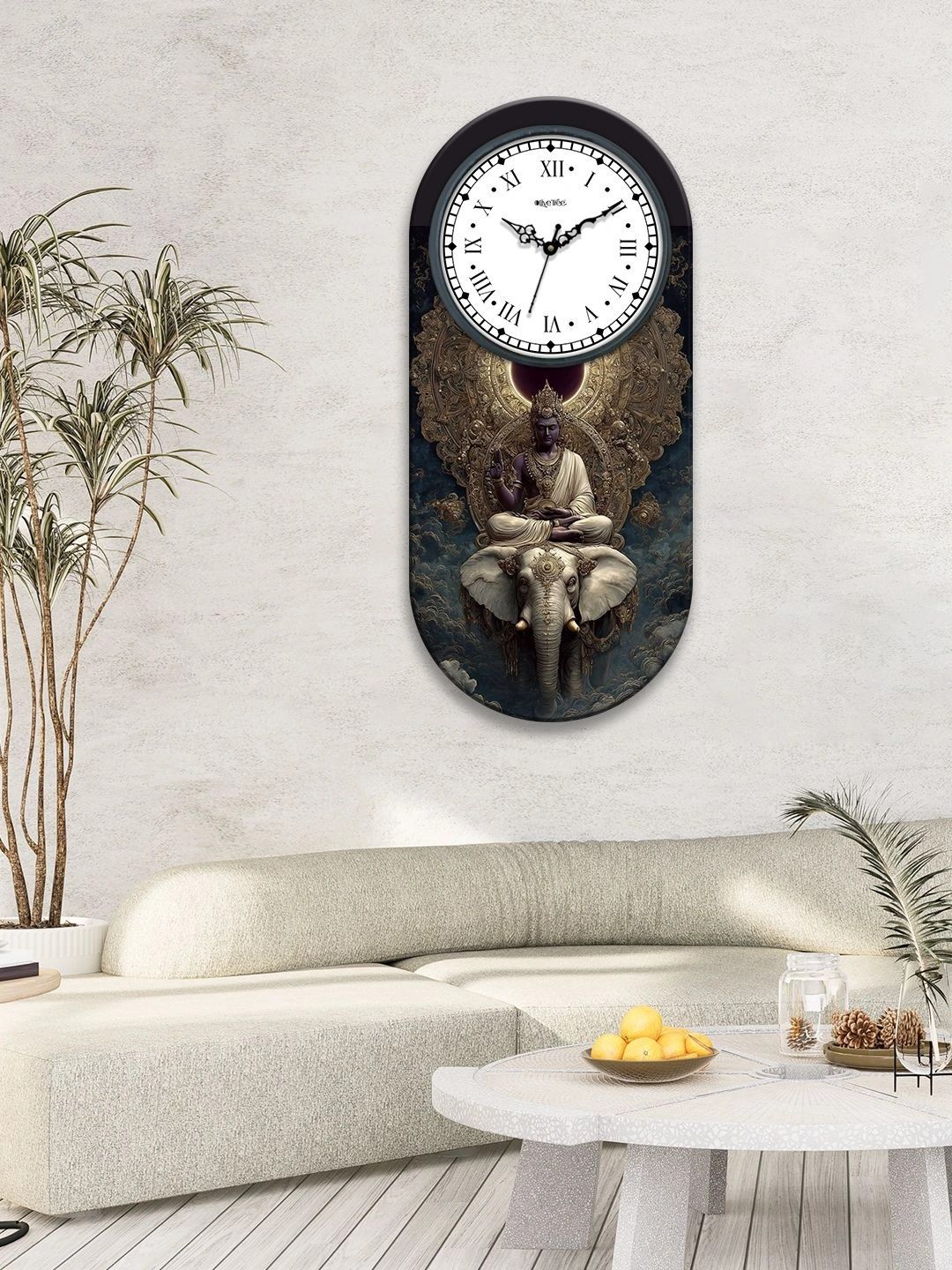 OLIVE TREE Multicoloured Printed Abstract Shaped Wall Clock-picture-38