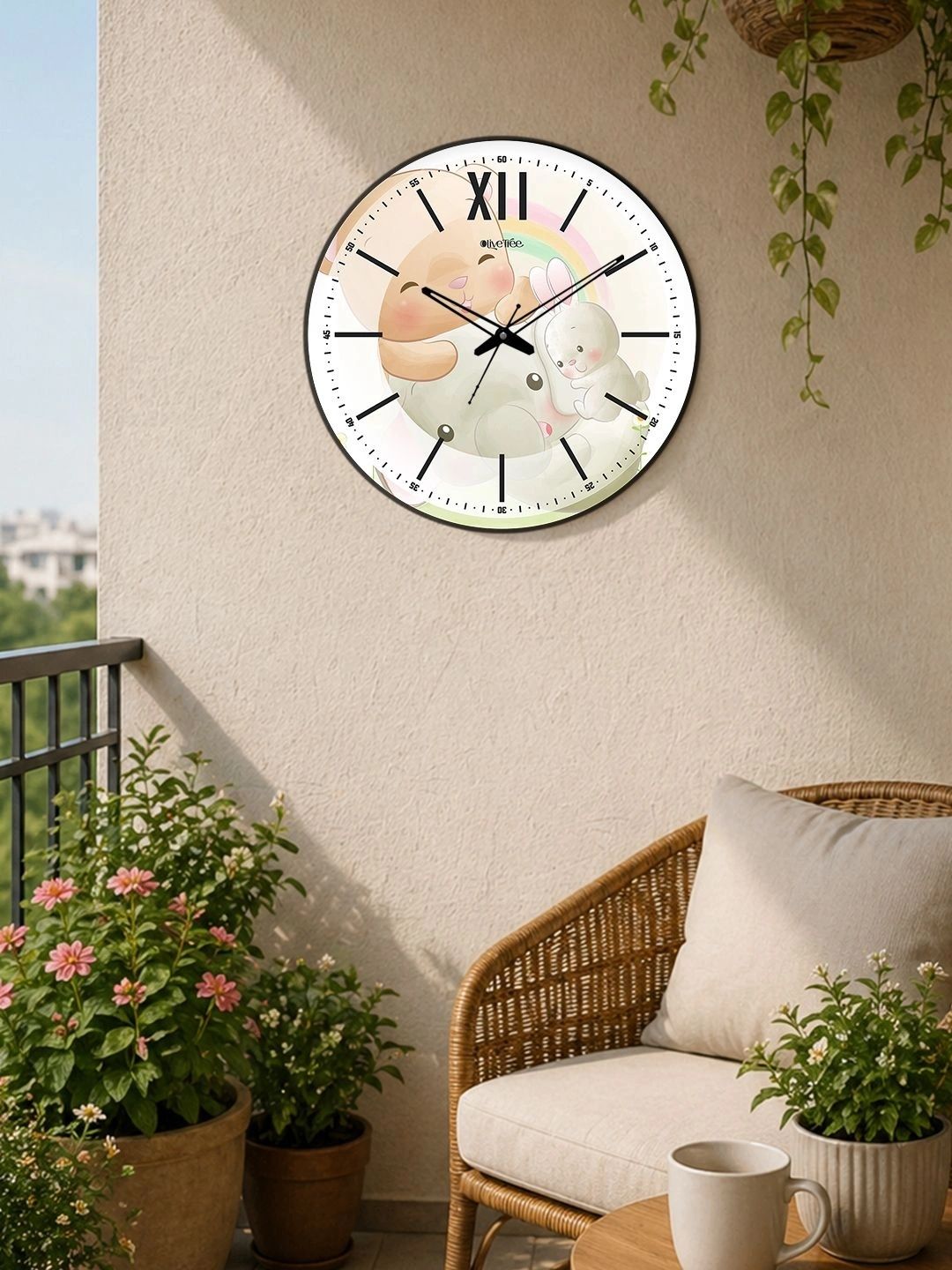 OLIVE TREE Multicoloured Printed Contemporary Wall Clock-image-18