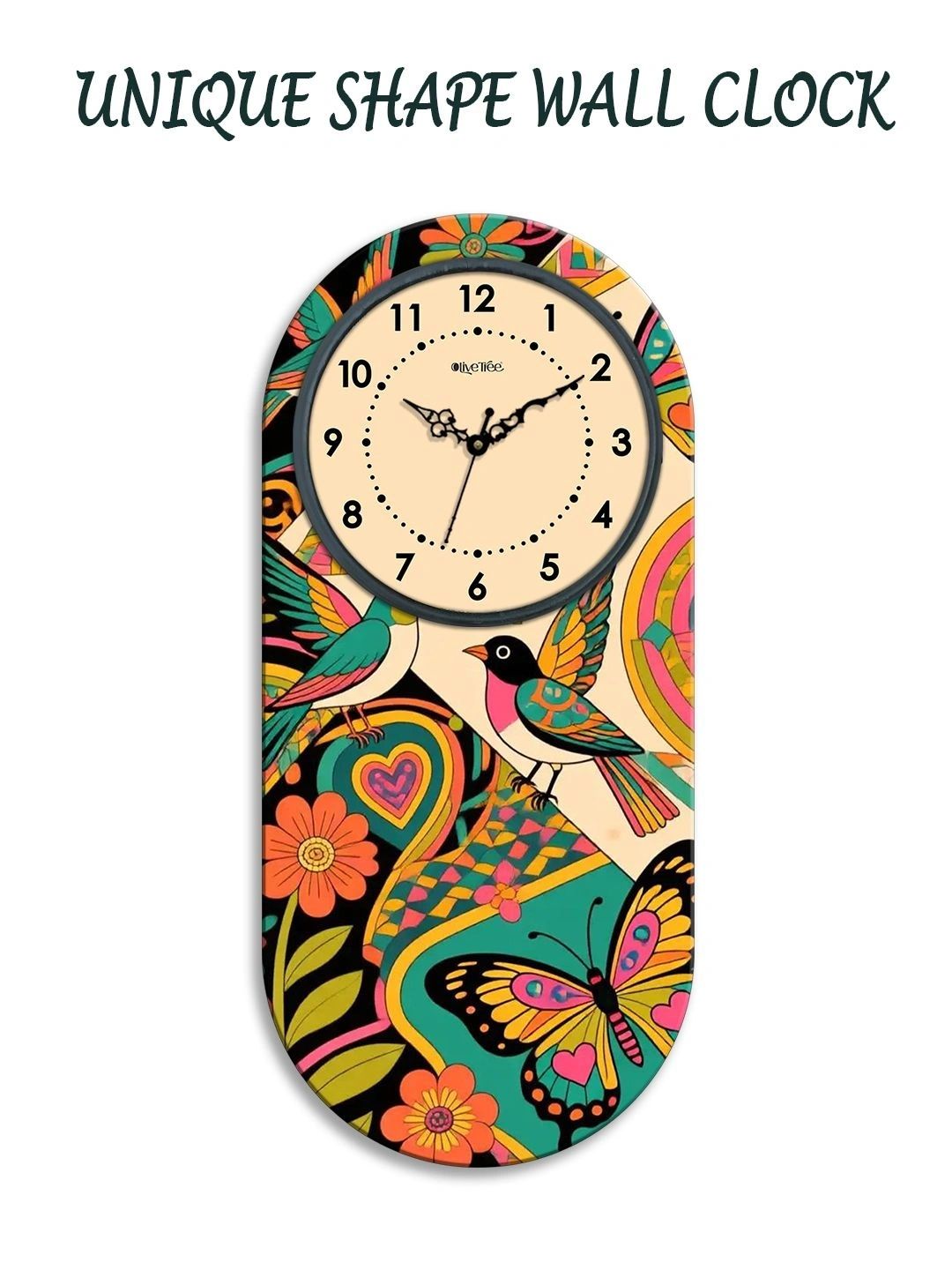 OLIVE TREE Multicoloured Printed Wall Clock-picture-19