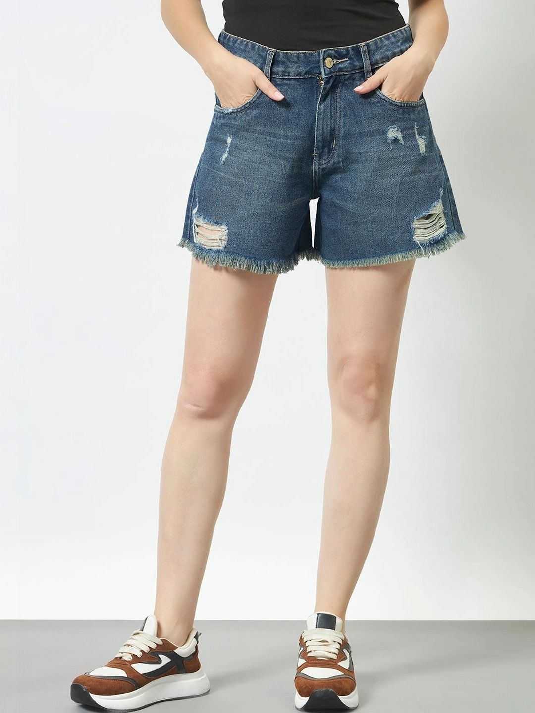 Trend Arrest Women Denim Blend Denim Shorts-picture-31