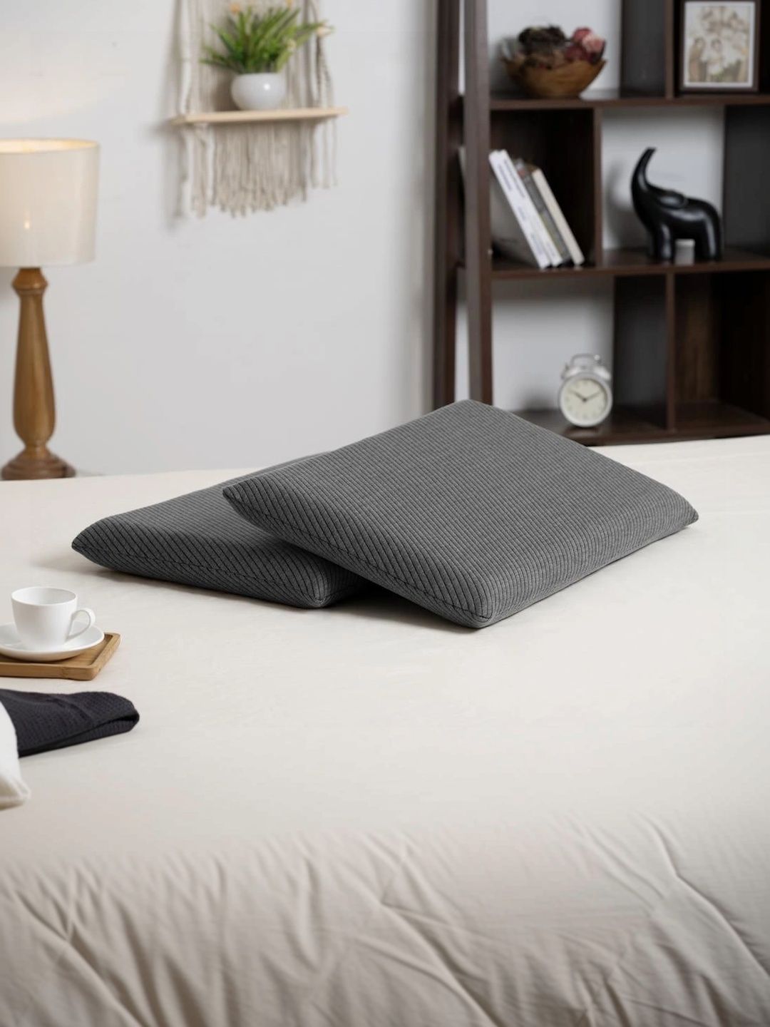 wakefit Grey Set of 2 Memory Foam Filled Cotton Sleep Pillow-image-48