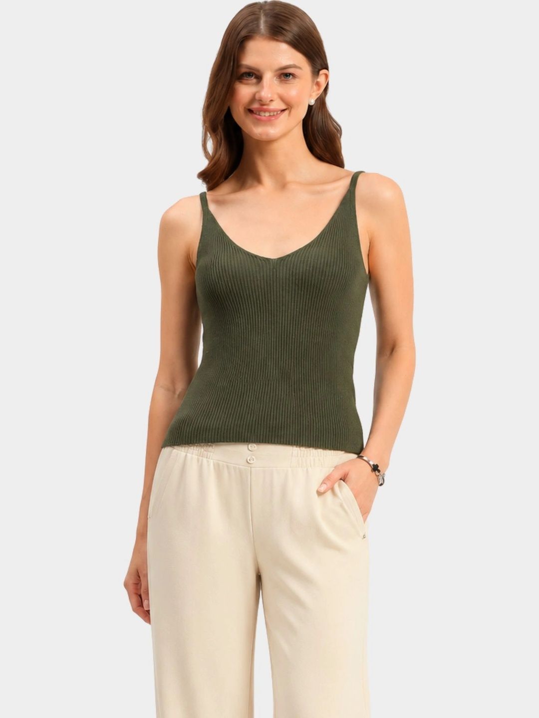 Global Republic Ribbed Non Padded Camisoles-picture-37