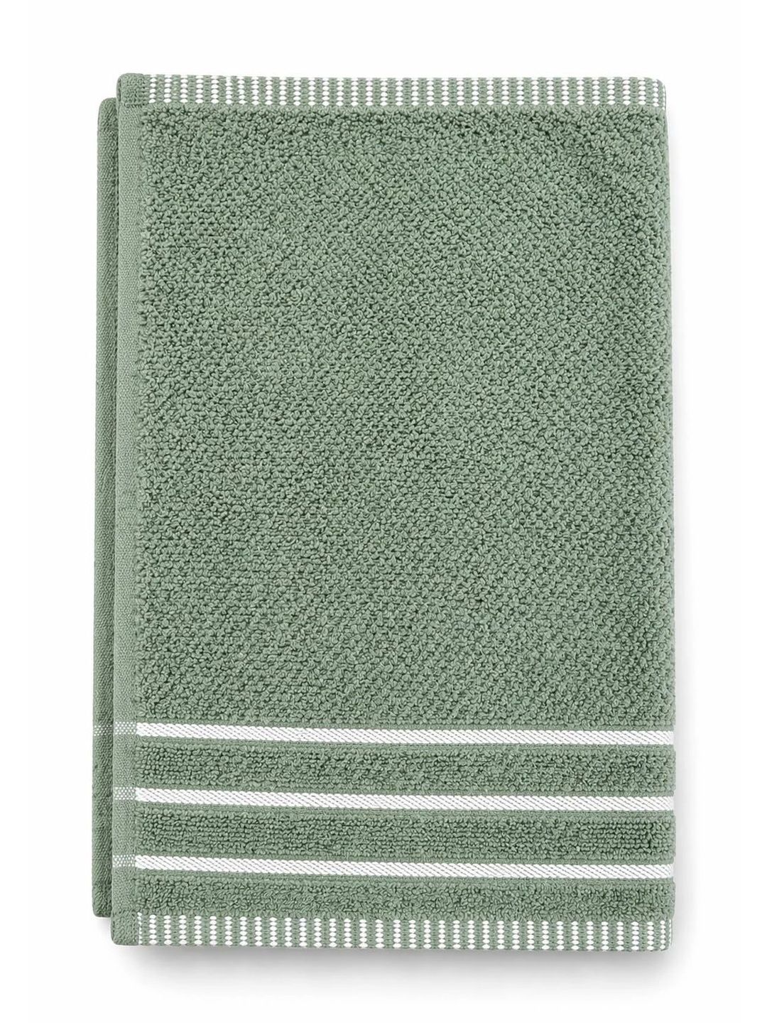 ButterThread Green & White 130 GSM Microfiber Hand Towels-image-21