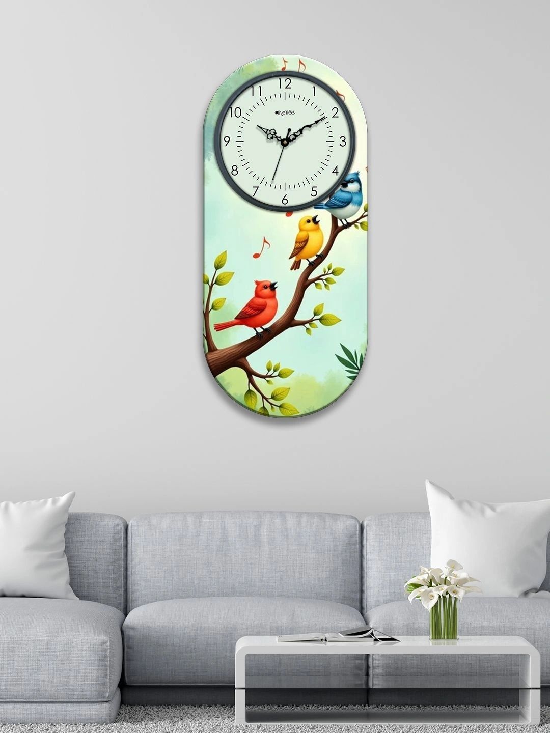 OLIVE TREE Multicoloured Printed Contemporary Wall Clock-image-5