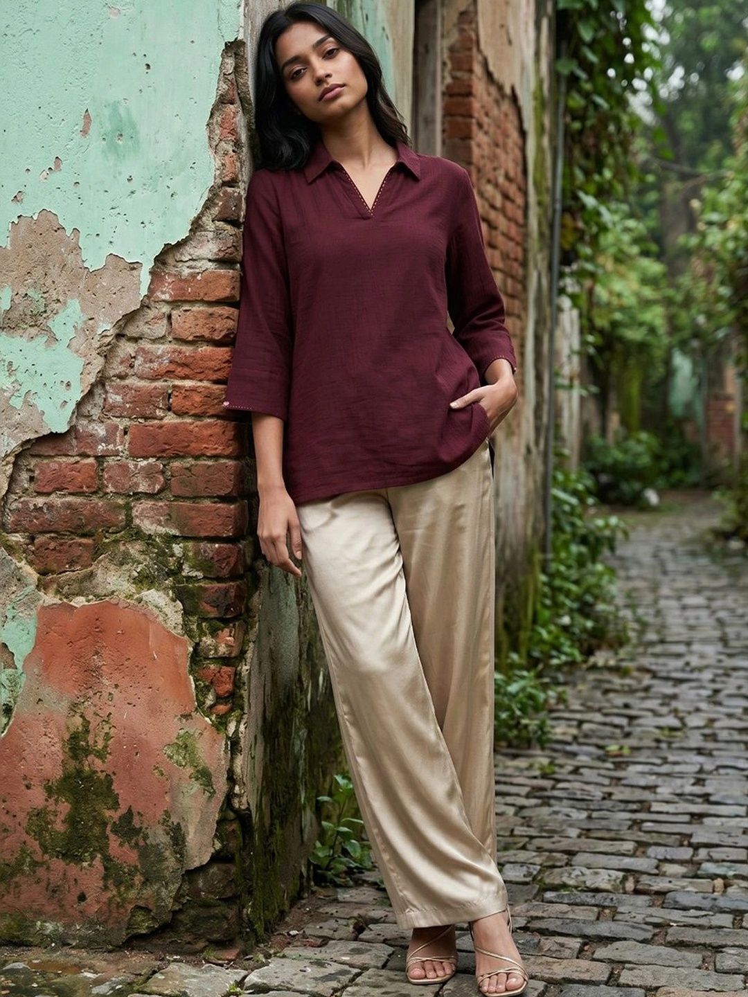 Melange by Lifestyle Shirt Collar Tunic-picture-29