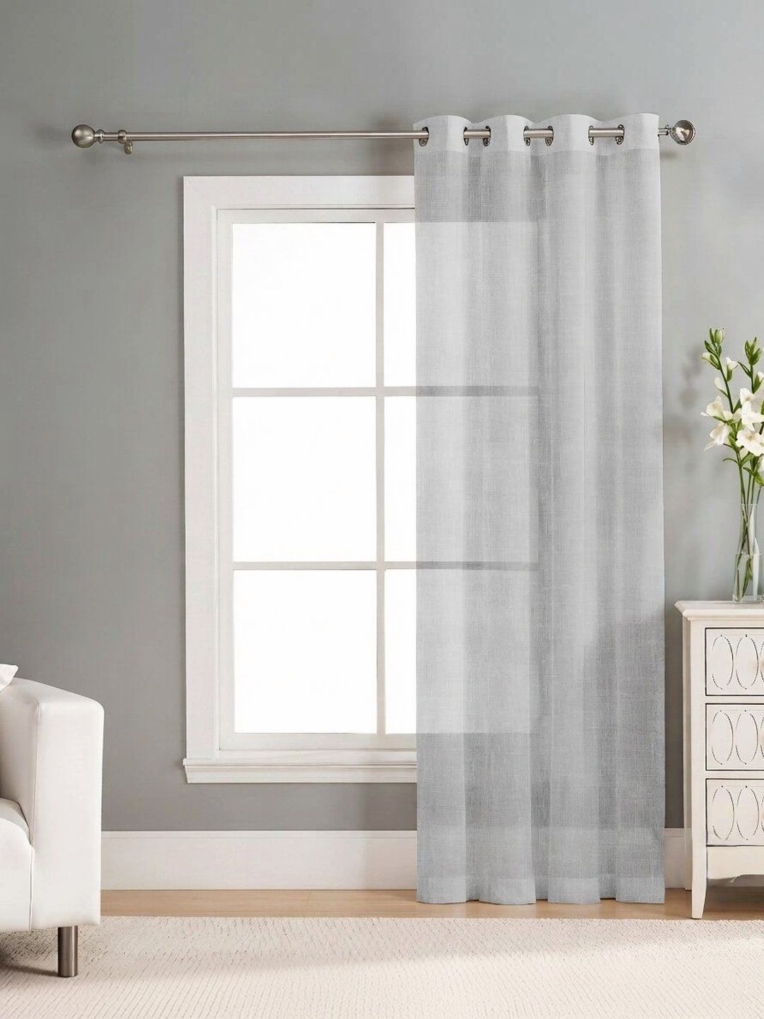 SIMPLYCURTAINS Grey Sheer Long Door Curtain-picture-51