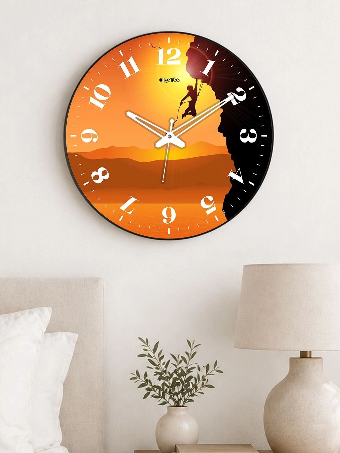 OLIVE TREE Multicoloured Printed Contemporary Wall Clock-image-32