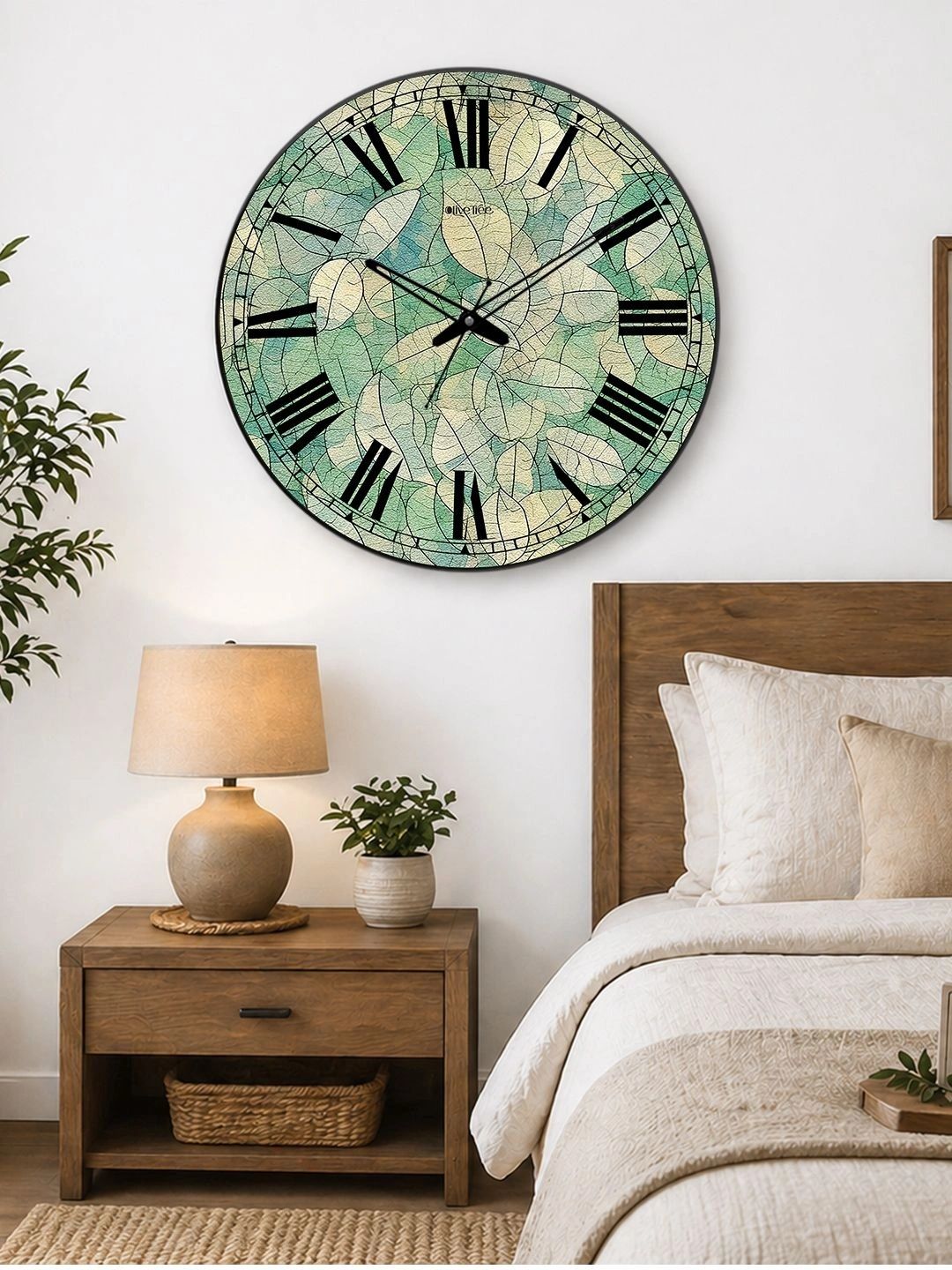 OLIVE TREE Multicoloured Printed Contemporary Wall Clock-image-19