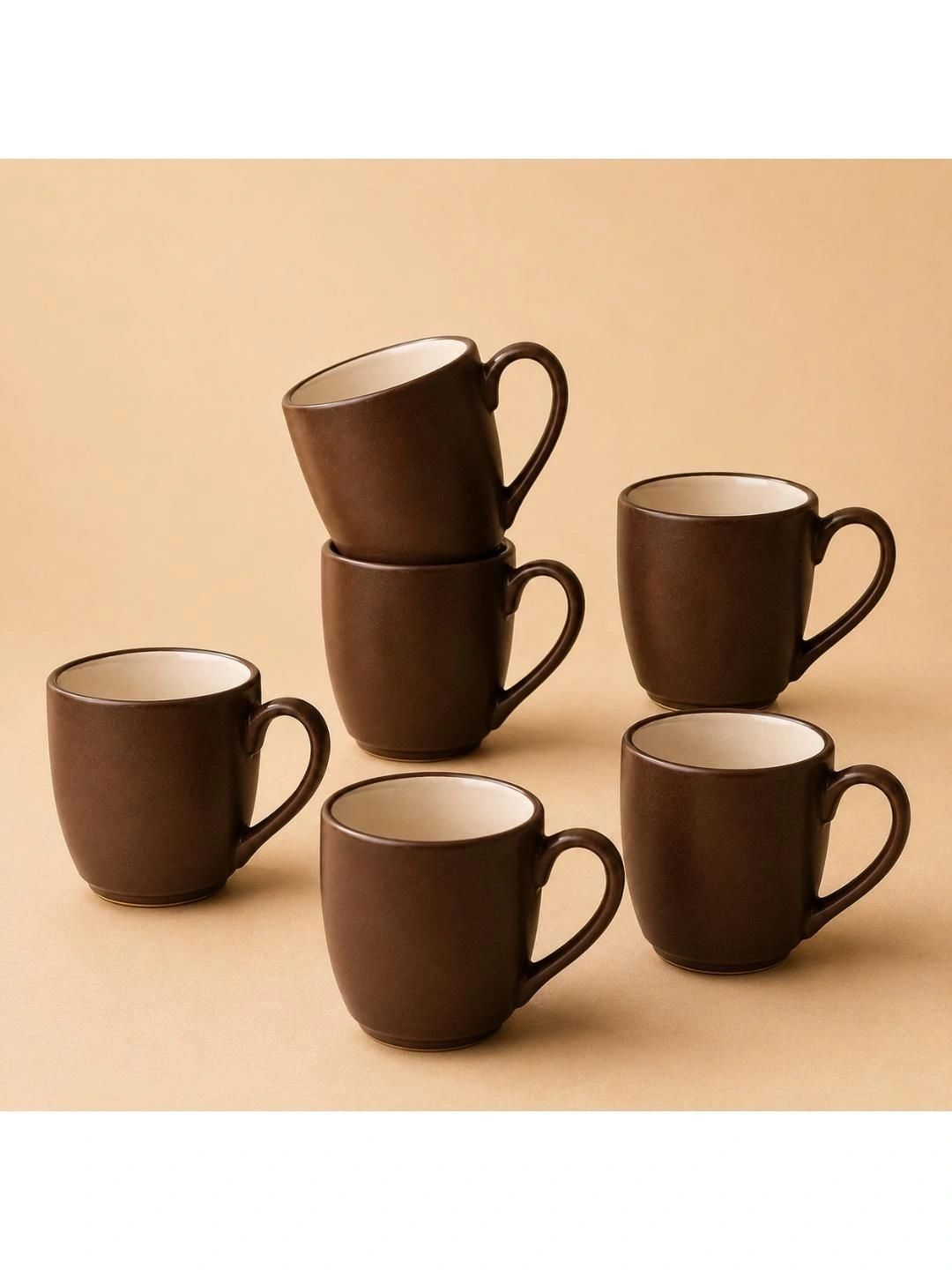 nestcase Brown Crafted Ceramics Solid Ceramic Matte Mugs Set of Cups and Mugs-image-47