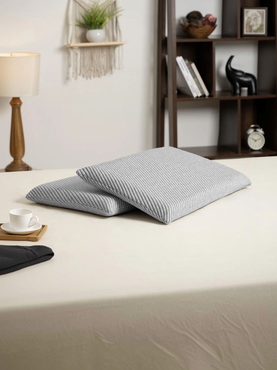 wakefit Grey Set of 2 Memory Foam Filled Cotton Sleep Pillow-image-47