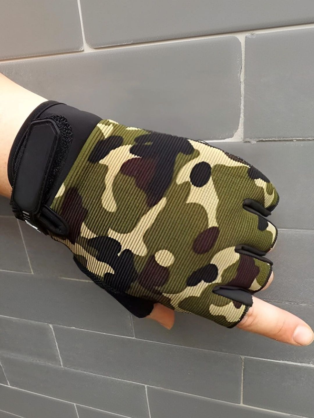 YEAHMOM Printed Half Finger Protective Tactical Gloves-image-5