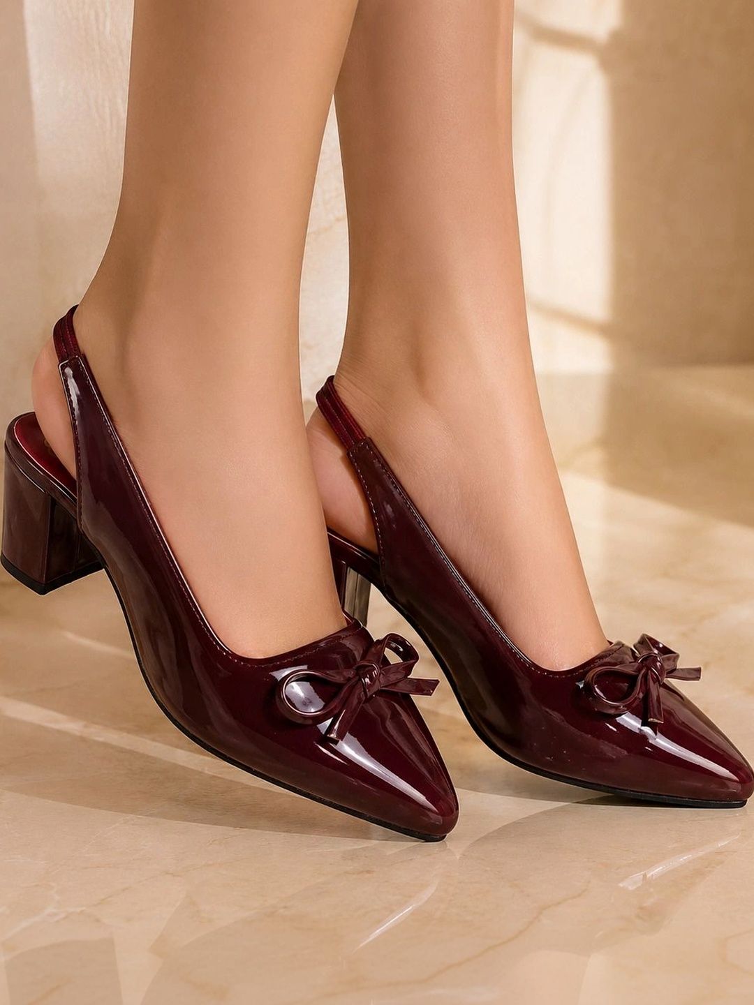 Shoesphere Block Pumps with Bows-picture-33