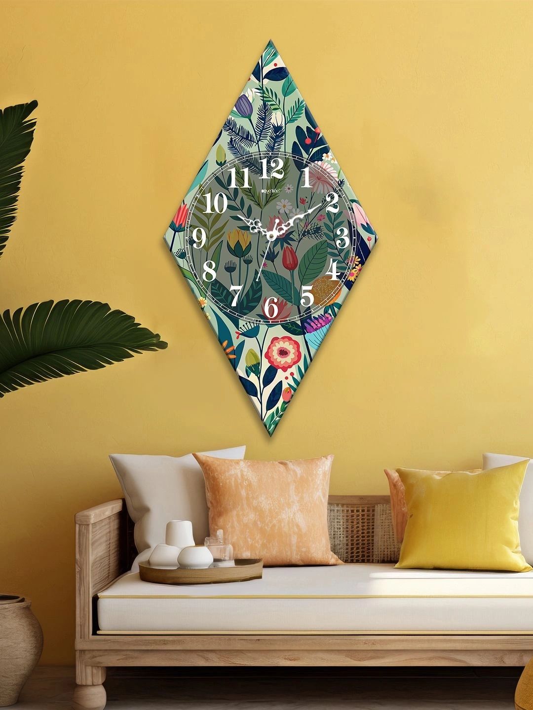 OLIVE TREE Multicoloured Printed Geometric Contemporary Wall Clock-picture-21