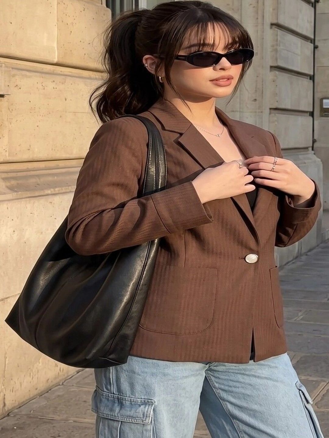 THE CLASSIC TOGS Striped Notched Lapel Single-Breasted Oversized Formal Blazers-picture-19