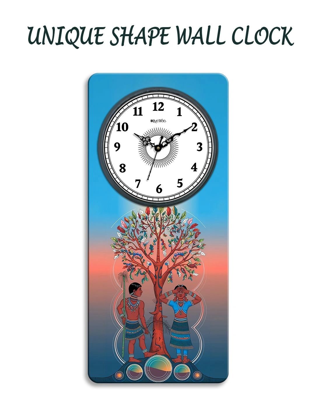 OLIVE TREE Multicoloured Printed Wall Clock-picture-28