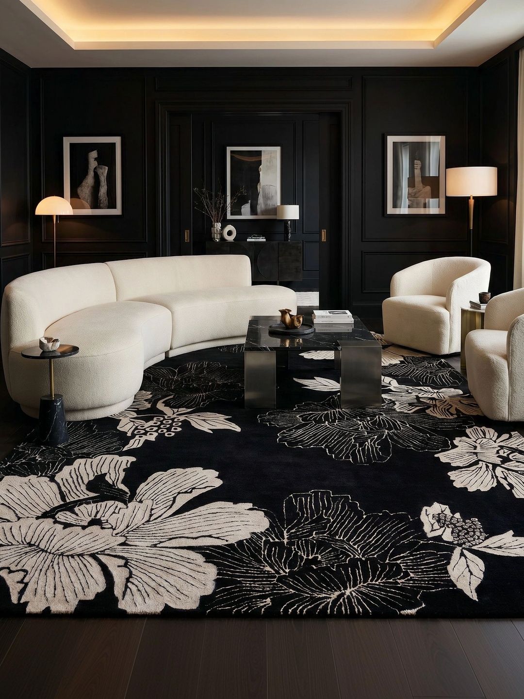 Jaipur Rugs Black Floral Hand-Tufted Woollen Carpet-image-45