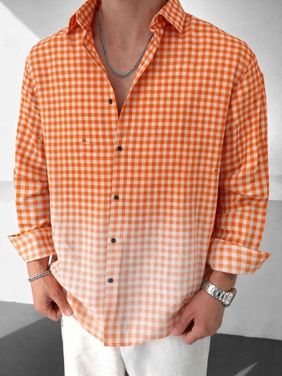 Uiriuy Men Gingham Checks Checked Casual Shirt-picture-22