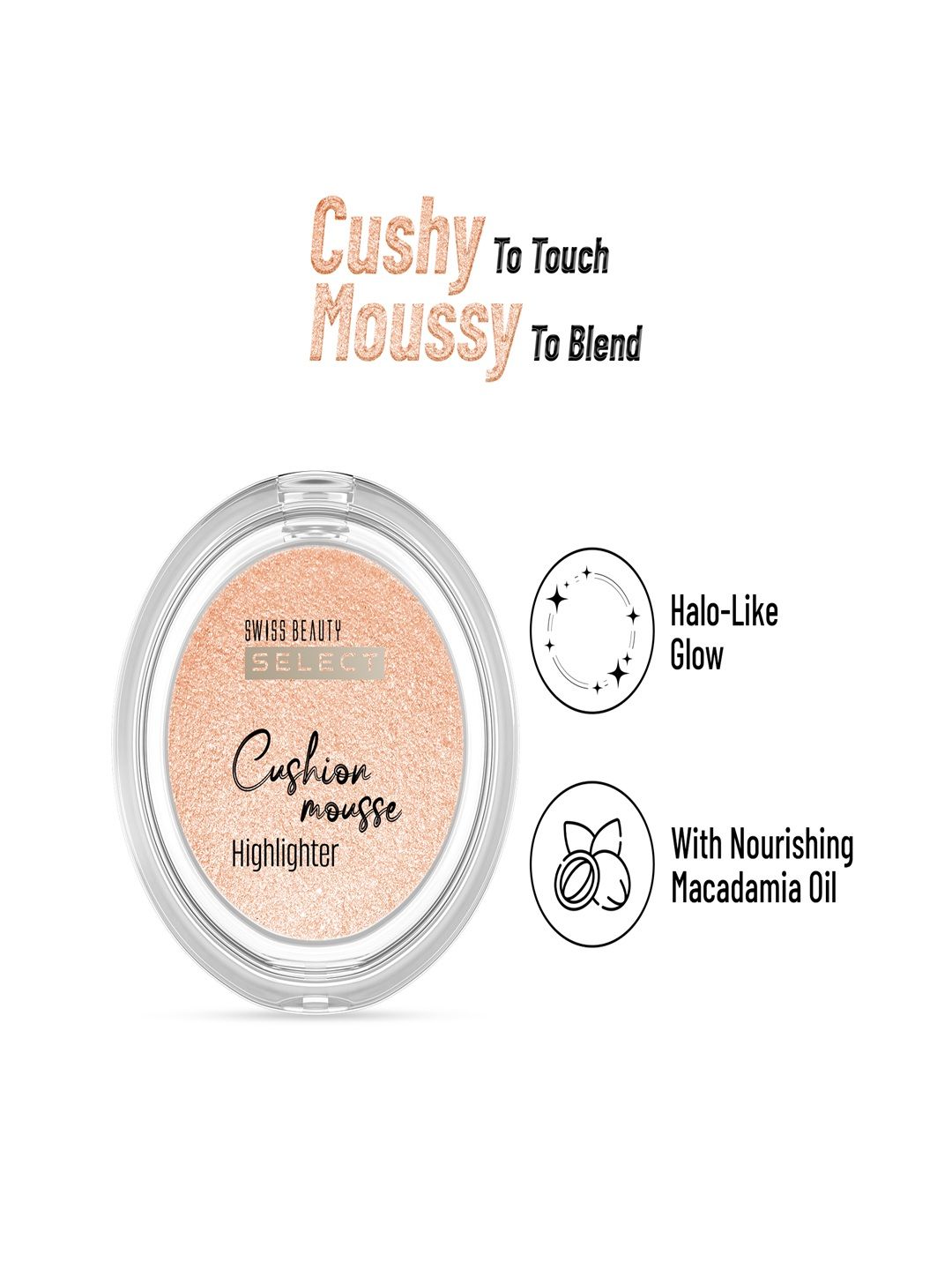 SWISS BEAUTY Select Cushion Mousse Highlighter with Macademia Oil 10g - Champagne Gleam-image-46