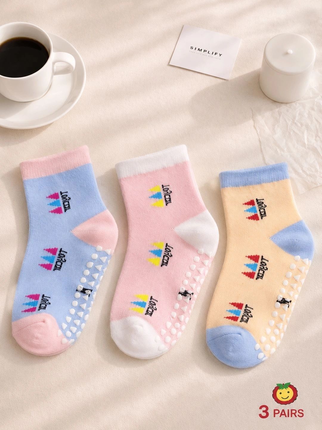 CORTICA Unisex Kids Pack of 3 Cotton Blend Assorted Patterned Ankle Length Socks-picture-20