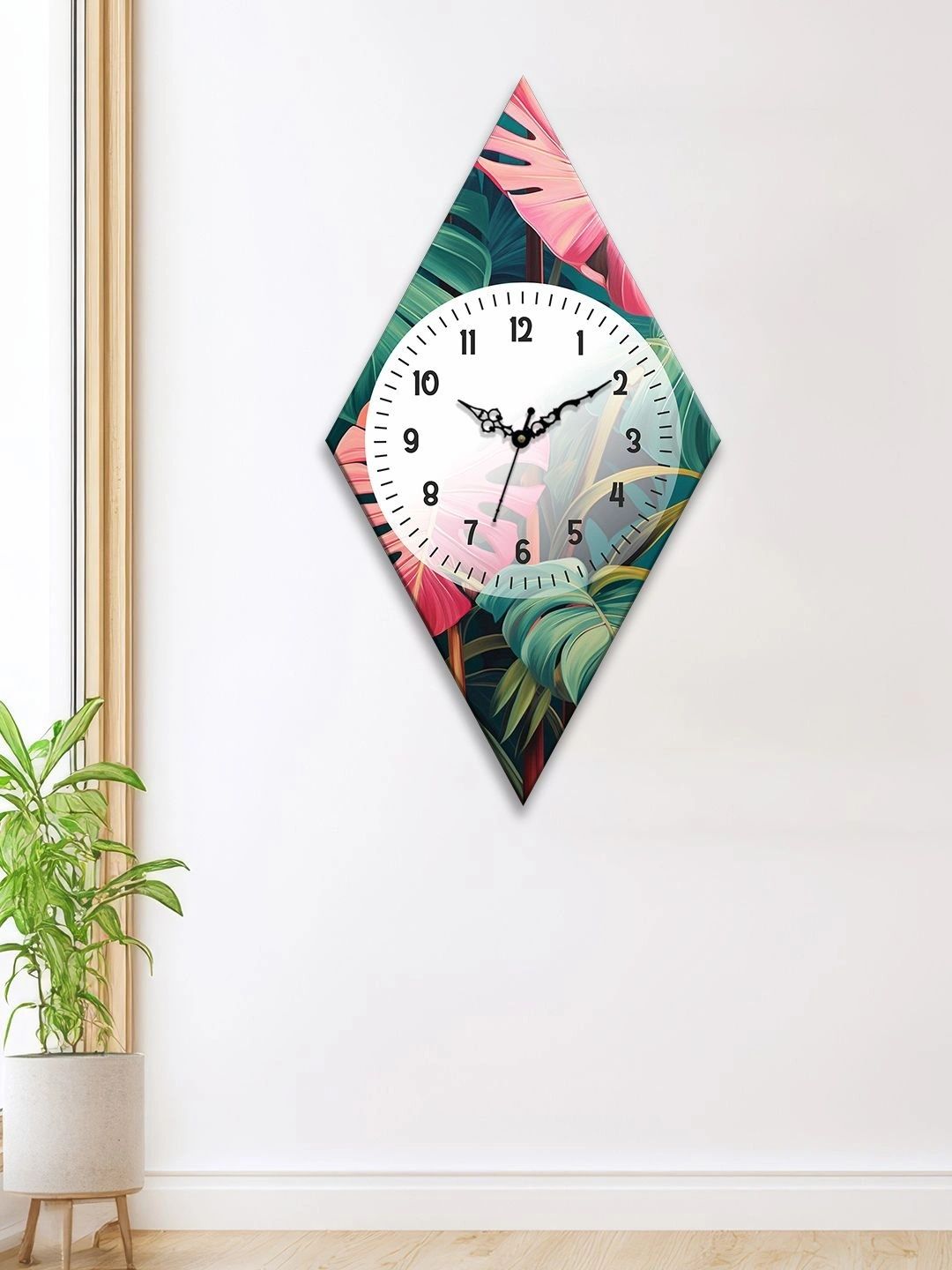 OLIVE TREE Multicoloured Printed Geometric Wall Clock-image-47