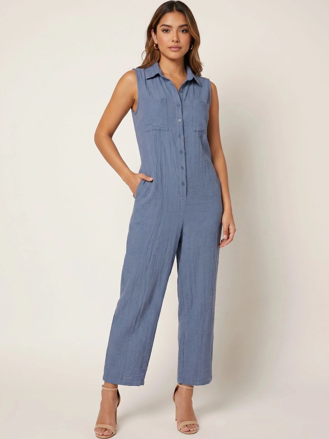Moomaya Linen Basic Jumpsuit-picture-33