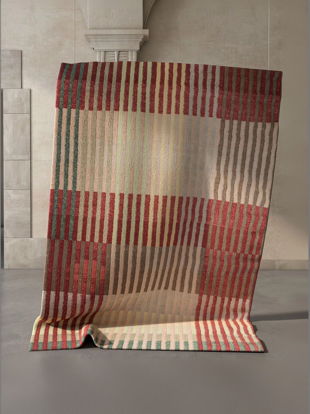 Jaipur Rugs Orange Striped Woollen Carpet-image-32