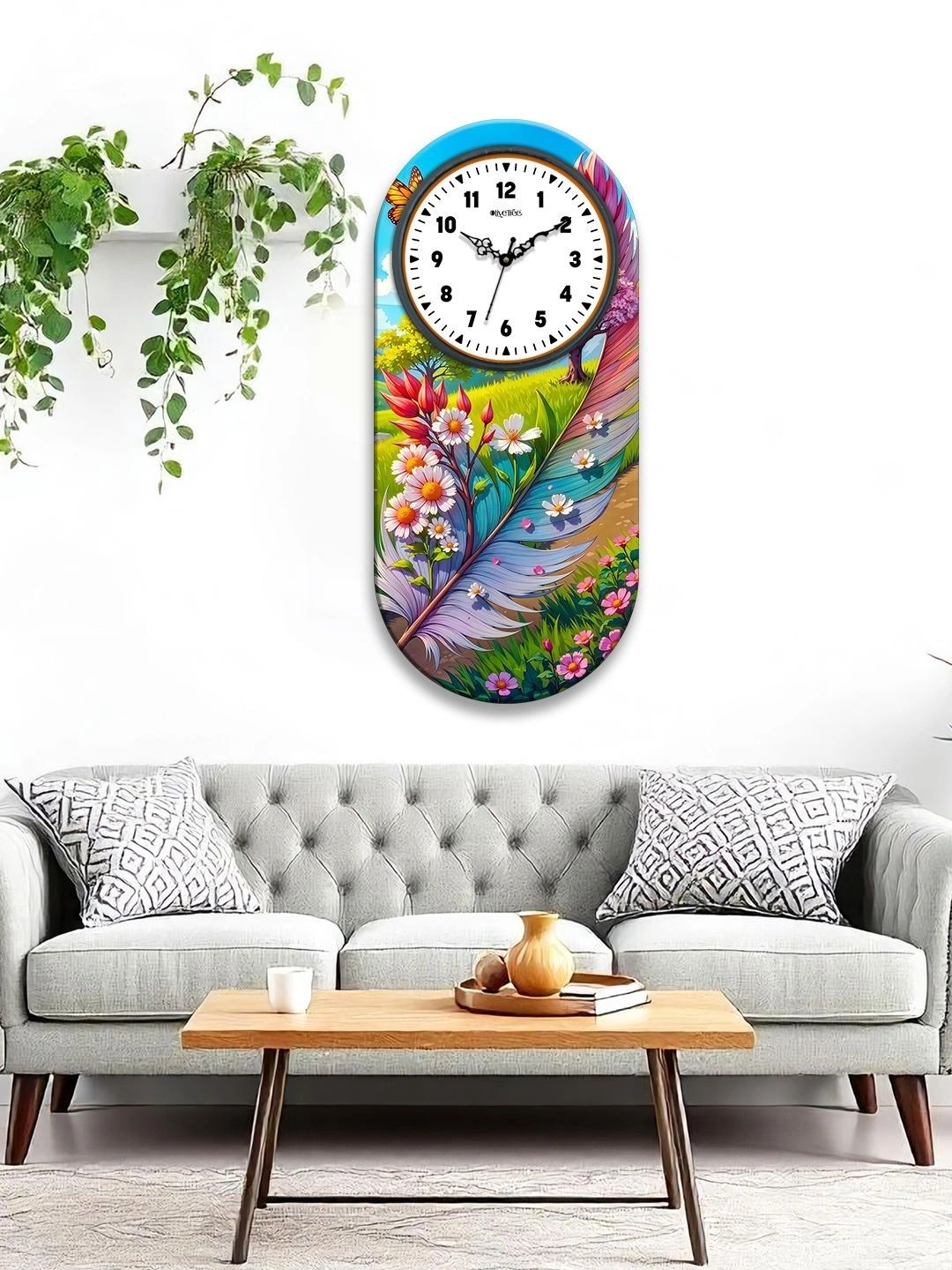 OLIVE TREE Multicoloured Printed Quirky Contemporary Wall Clock-picture-26