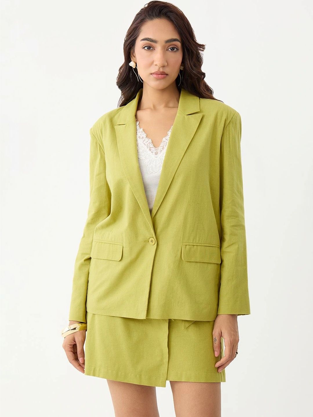 FEMMELLA Notched Lapel Single-Breasted Oversized Casual Blazers-picture-10