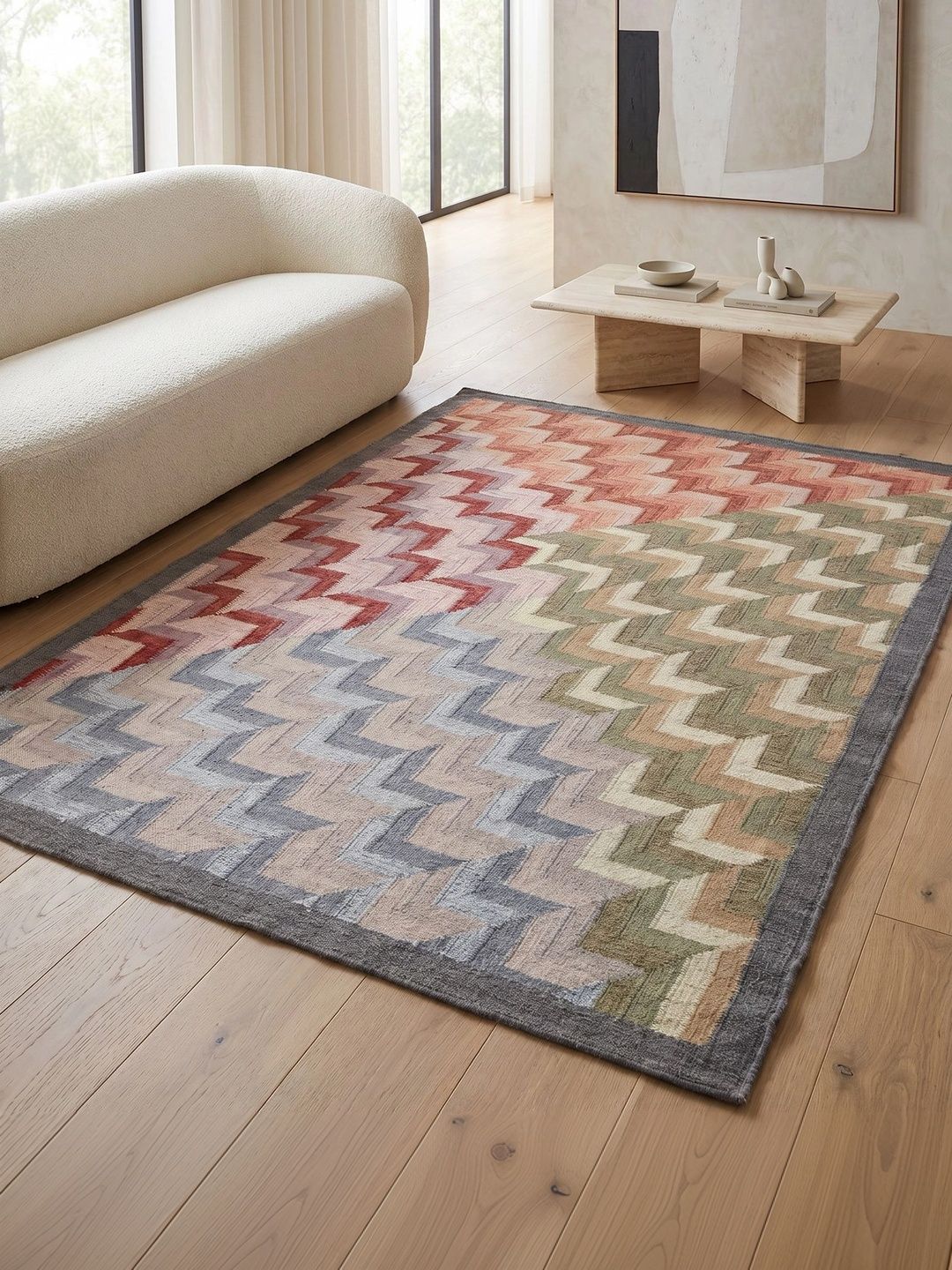 Jaipur Rugs Grey Geometric Woollen Carpet-image-36