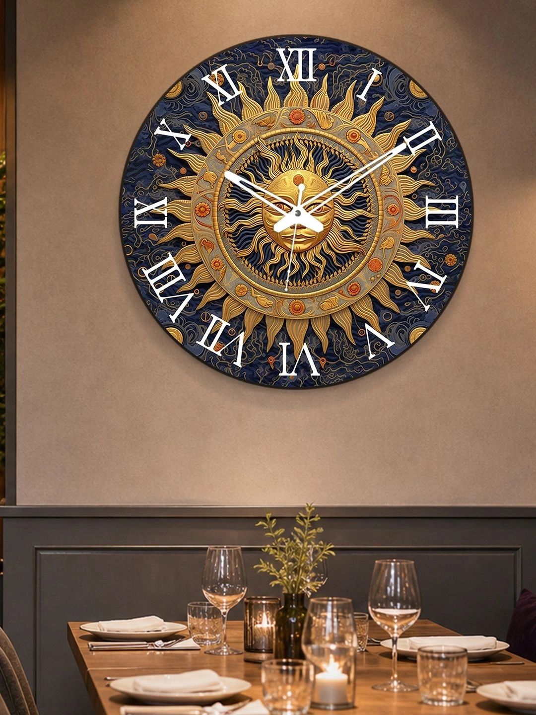 OLIVE TREE Multicoloured Printed Wall Clock-picture-46
