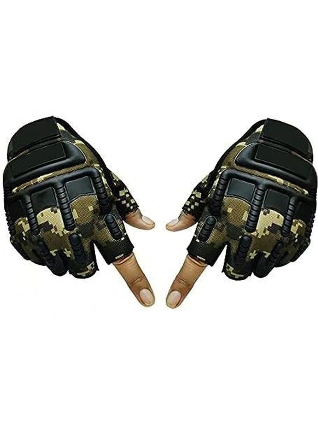 YEAHMOM Printed Outdoor Freedom Tactical Half Finger Gloves With Knuckle Guard-picture-45