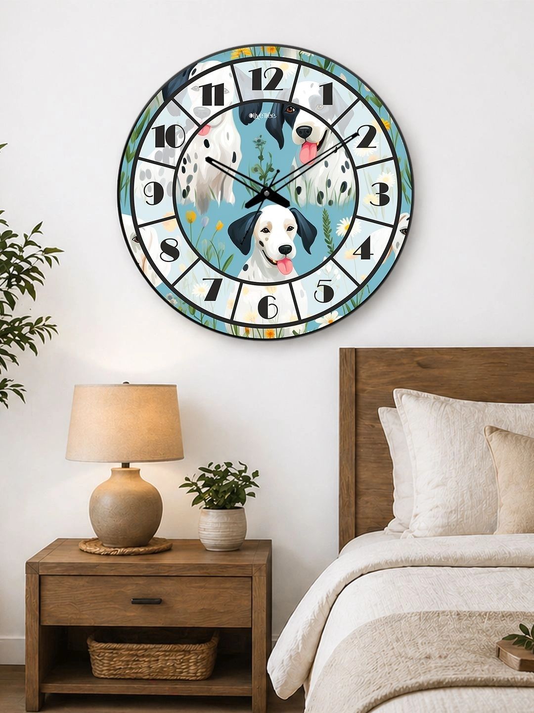 OLIVE TREE Multicoloured Printed Contemporary Wall Clock-image-28