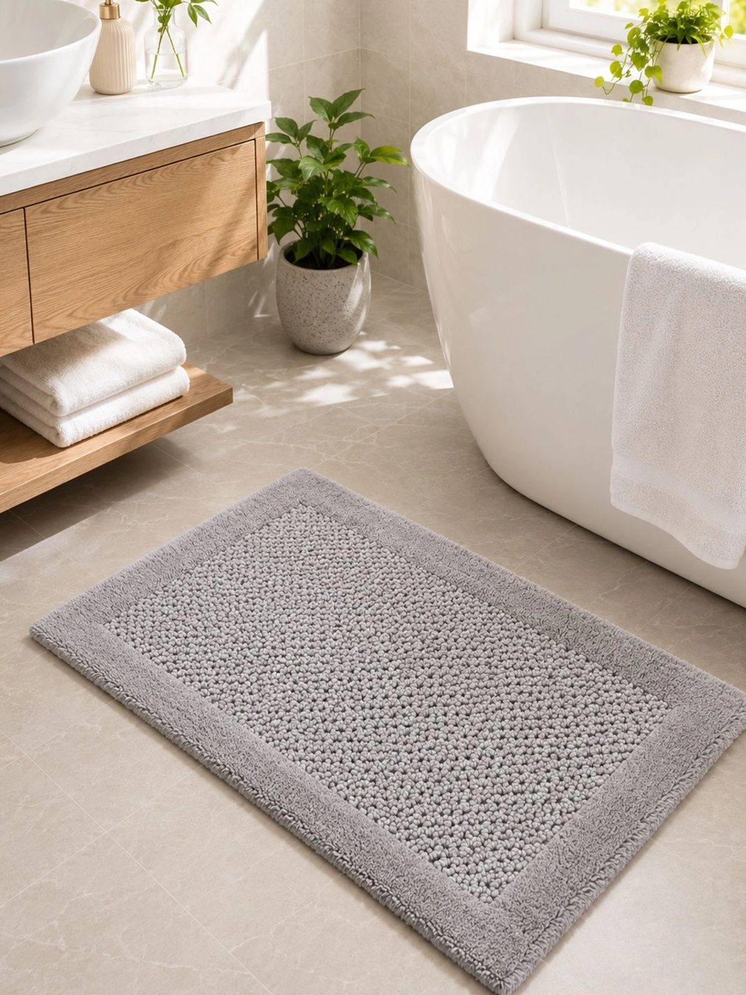 OBSESSIONS Grey Reversible Ultra Absorbent Bath Rugs-picture-14