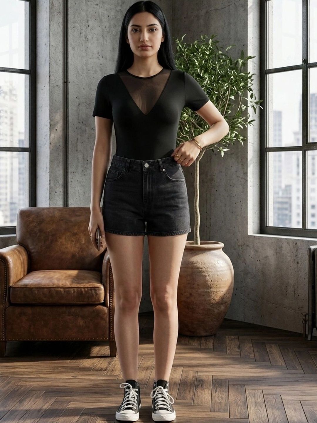 Zucchini Round Neck Bodysuit-picture-7