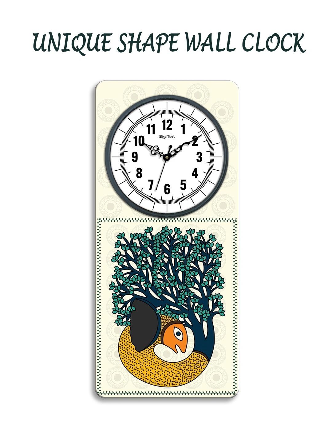 OLIVE TREE Multicoloured Printed Wall Clock-picture-41