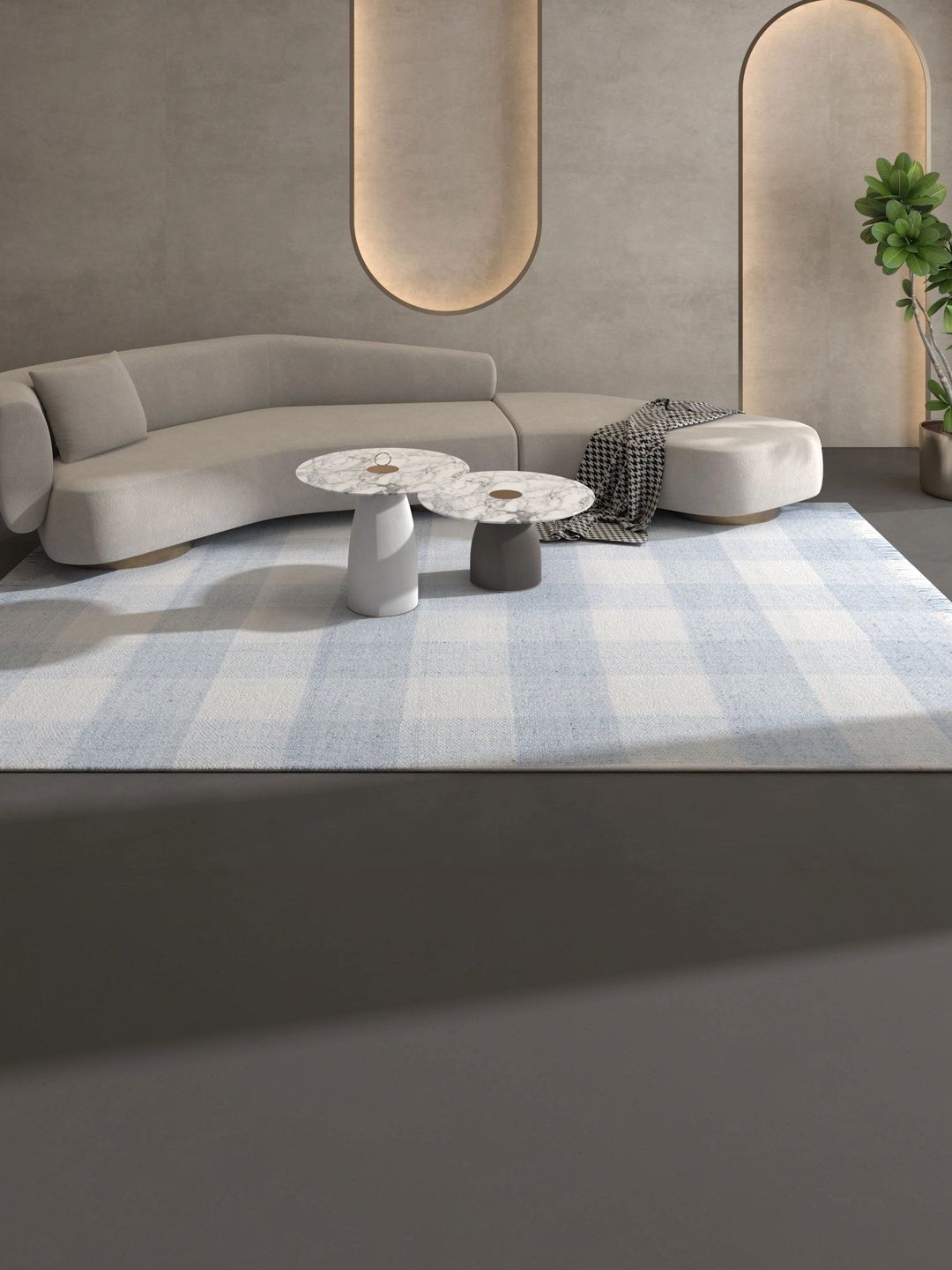 Jaipur Rugs Blue Striped Polyester Carpet-image-19