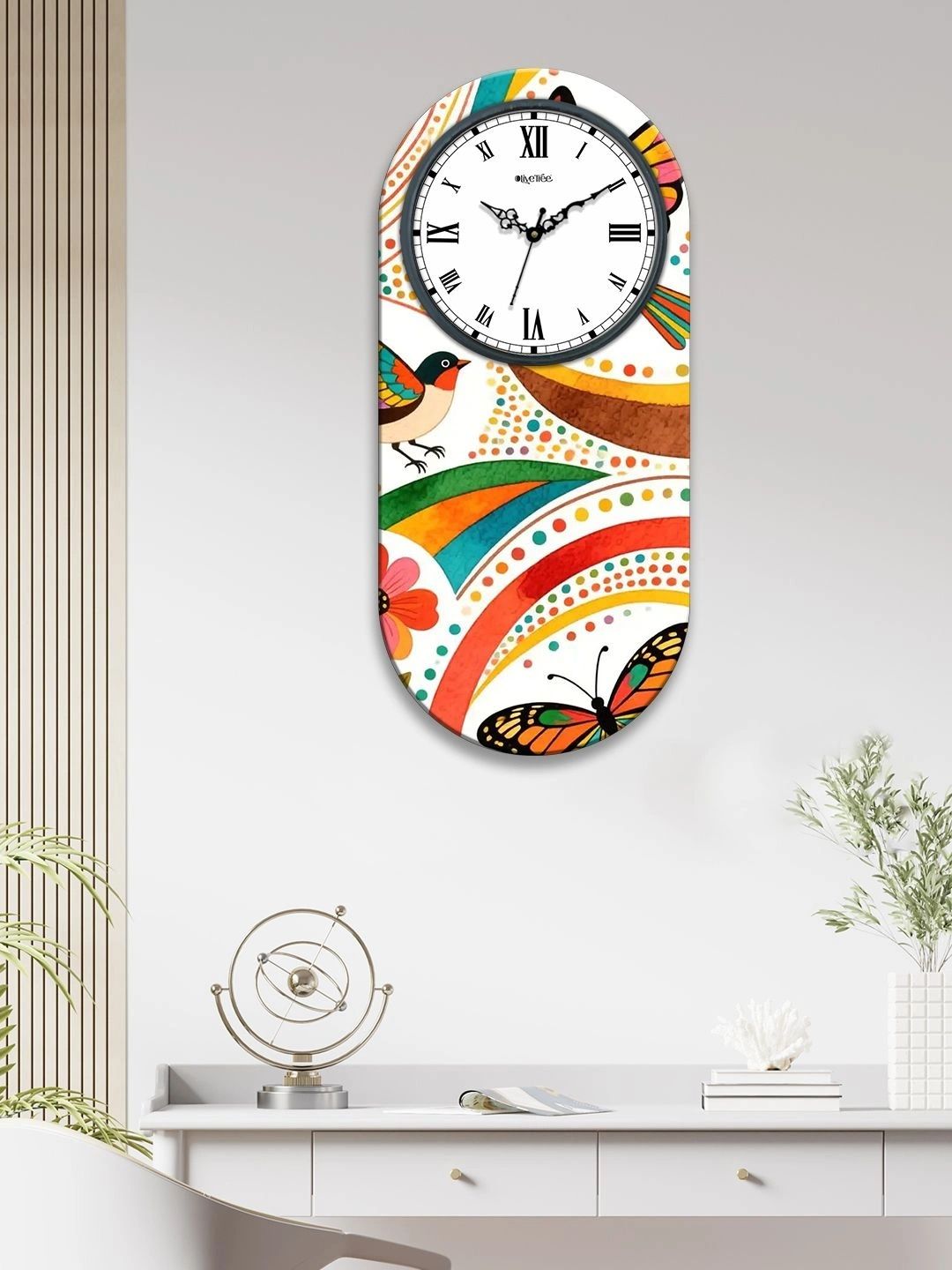 OLIVE TREE Multicoloured Printed Wall Clock-picture-46